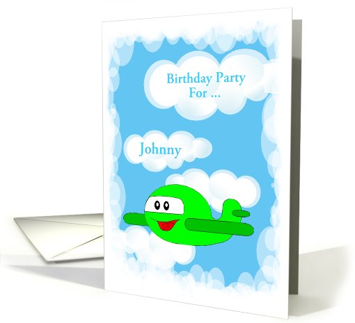 Airplane Birthday Party Invitation-Customizable card (967163)