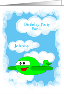 Airplane Birthday Party Invitation-Customizable Card