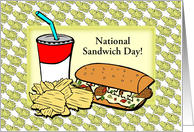 National Sandwich Day-Sandwich-Chips-Drink-Custom card