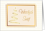 Polish Holiday Gold Tree Christmas Card