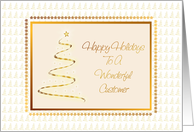 Gold Tree Christmas Card For Customer card