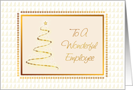 Gold Tree Christmas Card For Employee card