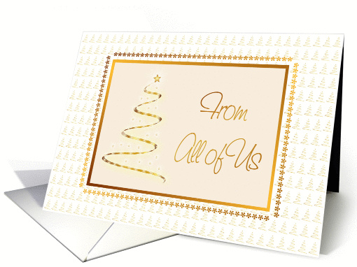 Gold Tree Christmas Card From All Of Us card (973129)
