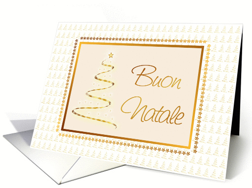 Buon Natale Gold Tree Christmas Card-Italian card (973139)