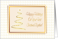 Gold Tree Christmas Card-First Christmas Together card