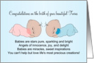 New Born Baby Twins Boy And Girl card