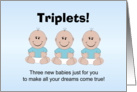 New Born Baby Triplets Boys card
