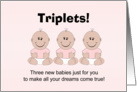 New Born Baby Triplets Girls card