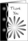 Thank You Black And White Flower card