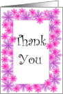 Thank You Pink and Purple Flower Border card