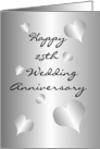 Happy 25th Wedding Anniversary Card Silver Hearts card