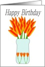 Vase Of Tulips Birthday Card