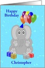 Elephant Balloons Custom Birthday card