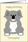 Koala Bear Custom Name Birthday Card