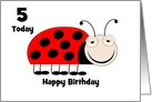 Ladybug Custom Age Birthday Card