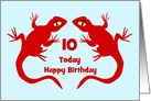 Red Lizards Custom Age Birthday Card