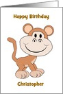 Monkey Custom Name Birthday card