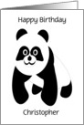 Panda Custom Name Birthday card