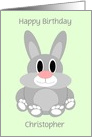 Rabbit Custom Name Birthday card