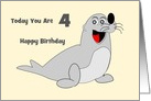 Seal Custom Age Birthday card