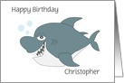 Funny Shark Custom Name Birthday card