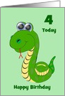 Funny Snake Custom Age Birthday card