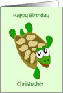 Funny Turtle Custom Name Birthday card