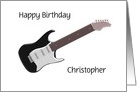 Black Electric Guitar Custom Name Birthday card