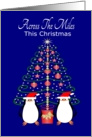 Penguins Christmas Tree Across The Miles Christmas card