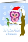 Husband Christmas Owl In The Snow card