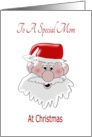 Mom Christmas Jolly Santa Face card