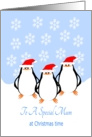 Mum Christmas Three Penguins card
