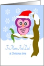 Mum And Dad Christmas Purple Owl card