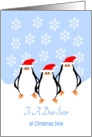 Sister Christmas Three Penguins In The Snow card