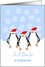 Son Christmas Penguins Blue White Snowy Landscape card