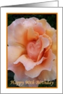 90th Birthday Peach Colored Rose card