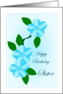 Birthday Sister Blue Flowers card