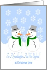 Granddaughter And Boyfriend Christmas Snowmen card