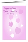 Pink Hearts Daughter-in-Law Birthday card