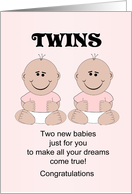 New Born Baby Twin Girls card