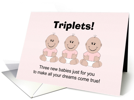 New Born Baby Triplets Girls card (1069935)