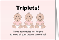 New Born Baby Triplets Girls card