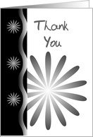 Thank You Black And White Flower card