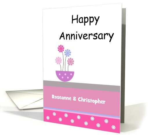 Happy Anniversary Bowl Of Flowers card (1105794)