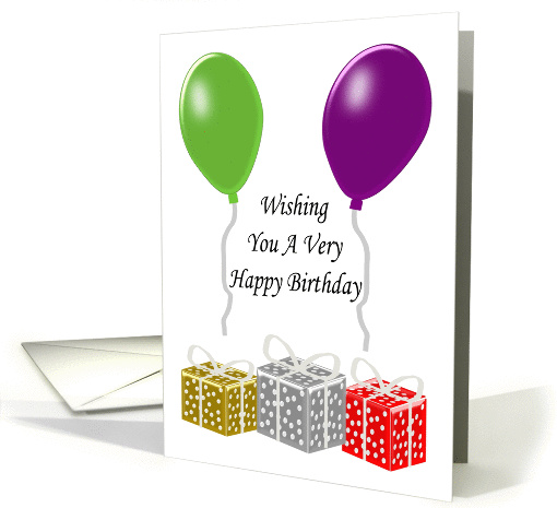 Balloons And Presents Birthday card (1277790)