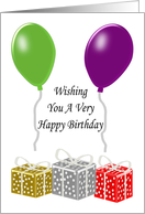 Balloons And Presents Birthday Card
