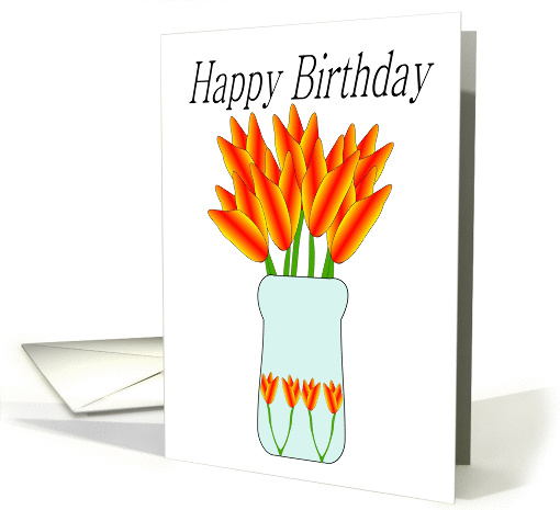 Vase Of Tulips Birthday card (1280984)