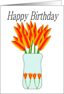 Vase Of Tulips Birthday Card