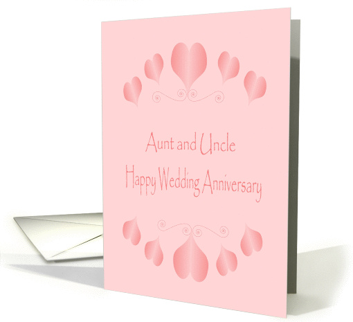 Aunt And Uncle Wedding Anniversary Card - Pink Hearts card (1359960)
