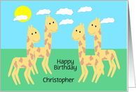 Giraffe Custom Birthday card